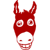 Smiling donkey red