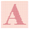 Yarn Serif Letter A Red