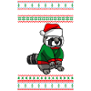 Procione con brutto maglione di Natale