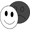 Happy mask of depression