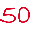 50th birthday fifty number white