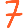 7 Numero sette numero compleanno arancione