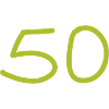 50th birthday fifty number green
