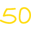 50th birthday fifty yellow number