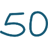 50th birthday fifty blue number