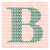 Yarn Serif Letter B Green