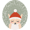 volpe sveglia con il cappello di Natale di Babbo Natale