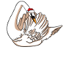 Cygne avec pull de Noël
