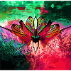 Farbexplosiver Schmetterling Naturkunst