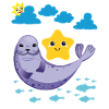 Small seal Sun Fish Starfish