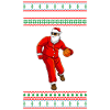Santa Claus plays basketball