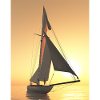 Sailing yacht at sunset