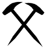 Mallets and irons, mining symbol