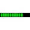 Rectangle loading bar Black Green (75%)
