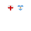 England and Argentina Argentine flags