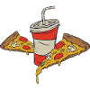 Pizza with drink