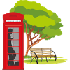 Telephone box in the park