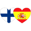 Finlande Espagne Drapeau Coeur