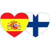 Spain Finland Flag Heart