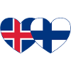 Islande Finlande Flag Coeur