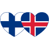 Finlande Islande Flag Coeur