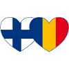 Finland Romania Flag Heart