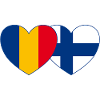 Romania Finland Flag Heart