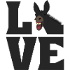 LOVE Muli Donkey Love cheval mulet