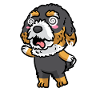 Bernedoodle Chien Riant Emoticon Kawaii