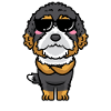 Bernedoodle Chien Riant Emoticon Kawaii