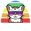 Lgbt Cool Cat Rainbow Gay Lesbian