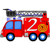 Fire engine 2 birthday children