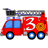 Fire engine 3 birthday children