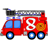 Fire engine 8 birthday children