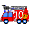 Fire engine 10 birthday children