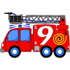 Fire engine 9 birthday children