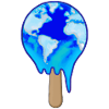 Eis am Stiel mit Erdkugel Schmelzend Klimawandel