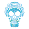 Blauer Maya-Schädel