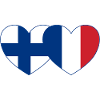 Finland France Flag Heart