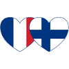 France Finland Flag Heart