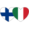 Finlande Italie Drapeau Coeur