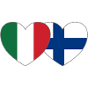 Italy Finland Flag Heart