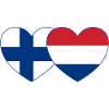 Finland Holland Flag Heart