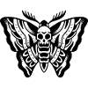 Old school tattoo graphic design butterfly skull