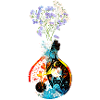 Una botella mágica - Yin Yang - con flores