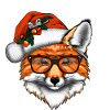 Christmas Christmas Fox with glasses