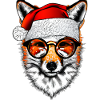 Christmas Christmas Fox with glasses