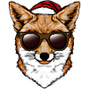 Christmas Christmas Fox with Sunglasses