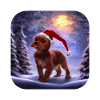Christmas motif cute puppy