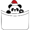 Panda poche bonnet noël